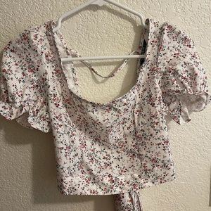 Rose open back shirt